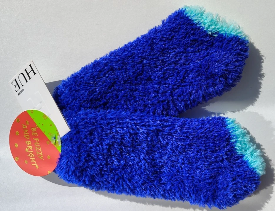 Nuevo HUE Cozies Tono Esponjoso Peludo Zapatilla Calcetines Azul Real Cian Corea Foto 1 de 1