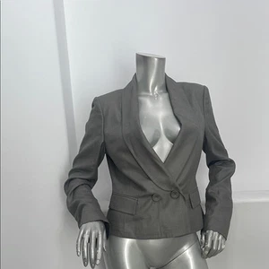 Bcbgmaxazria Gray Tailored Runway Blazer Double Breasted Size S - Picture 1 of 12