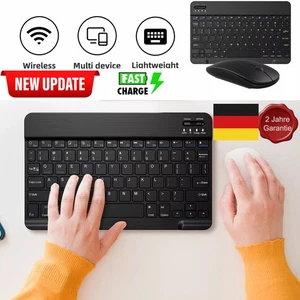 Niemiecka klawiatura bezprzewodowa klawiatura bezprzewodowa z myszką radiową komputer praktyczny tablet - Zdjęcie 1 z 13