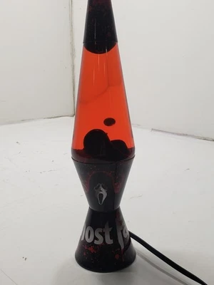14.5” Ghostface Scream Black Wax/Red Liquid Lava Lamp Ghost Face Horror - Image 1 of 4