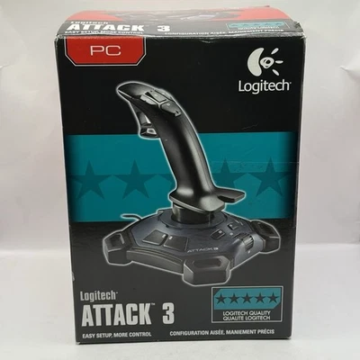 Logitech ATTACK 3 Video Game Flight Joystickcontroller For Pc NIB - Image 1 of 4