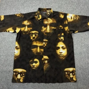 Vintage FUBU Shirt Mens 2XL All Over Print Y2K Baggy Streetwear Hip Hop Baggy - Picture 1 of 8