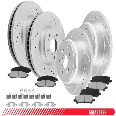 Front & Rear Brake Rotors + Brake Pads for Toyota Corolla iM Matrix Pontiac Vibe - Image 1 of 4