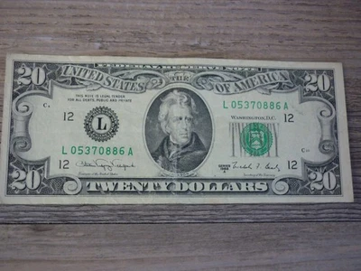 VINTAGE SERIES 1988 A $20 DOLLAR BILL FEDERAL RESERVE NOTE - Image 1 of 2