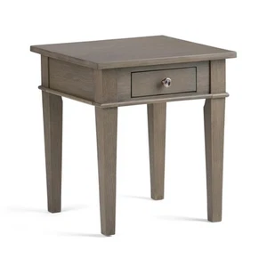 Simpli Home Carlton SOLID WOOD 18 inch Wide Square Transitional End Side Table - Picture 1 of 5