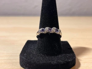 Anello Estate oro bianco 14 carati tanzanite e diamanti misura 6,75 US - BJC Samuel Benham - Foto 1 di 19