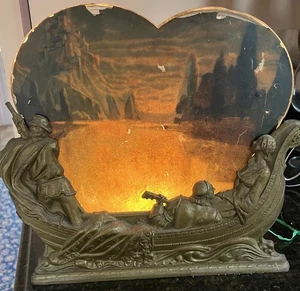 Antike Bewegungslampe Gondel, Bergszene Serenade geprüft 1931 Art Deco - Bild 1 von 10