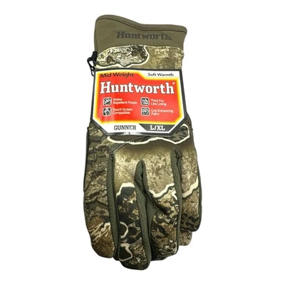 Huntworth Gunner RealTree Excape Camo Mid Weight Soft Warmth Gloves (L/XL) NEW!! - Image 1 of 4