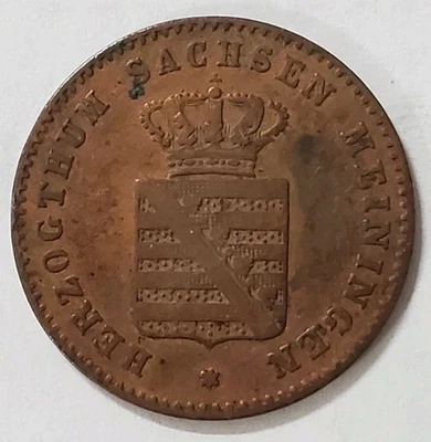 1869 German State SAXE-MEININGEN 2 Pfennig Coin - Image 1 of 2