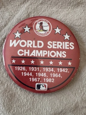 Vtg St. Louis Cardinals World Series Championships Pin Button Pinback 3" (11C) - Imagem 1 de 2
