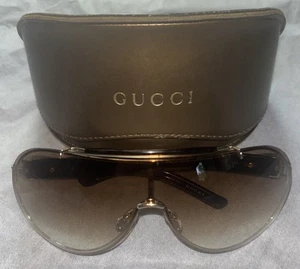 Stunning GUCCI Aviator Shield Sunglasses Wrap Y2K Tortoise Pilot 1830 Italy - Picture 1 of 23