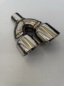 3.5’’ Twin exhaust Tips stainless steel Staggered Slash Cut (left Side) - Picture 1 of 6