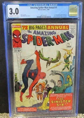 AMAZING SPIDER-MAN ANNUAL #1 CGC 3.0 1st App SINISTER SIX! STAN LEE Story 1964! - Image 1 of 3