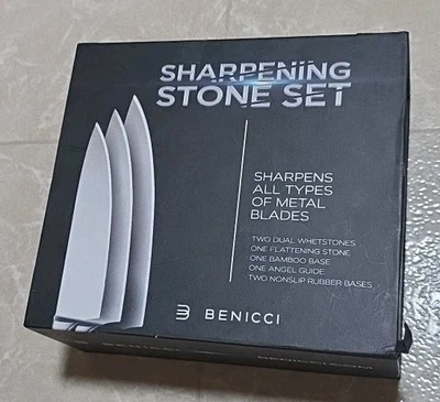 Abierto NUEVO Juego de Piedras de Afilar Benicci / AFILA TODO TIPO DE HOJAS METÁLICAS - Imagen 1 de 4