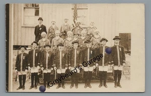 RPPC Guys in Costume Soldiers FREDERICK MD Maryland Vintage Real Photo Postcard - Picture 1 of 2