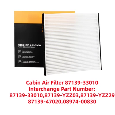 Filtro de aire cabina coche nuevo 87139-33010 para Toyota Sienna 2004-2010 3,3 L 3,5 L Foto 1 de 4