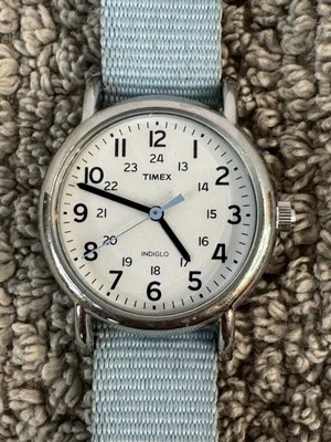 Timex Easy Reader Women's T2N836 Indiglo Blue Nylon Quartz Analog 31mm Watch - Image 1 of 4