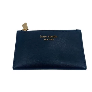 Kate Spade New York Staci mittelgroße kompakte Geldbörse aus Saffianoleder mit Doppelfaltung schwarz NEU - Bild 1 von 7
