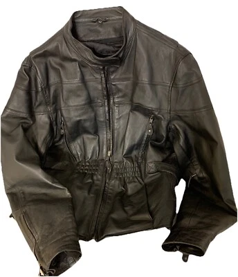 Abrigo/Chaqueta LEATHER GALLERY Cuero Negro Cremallera Mujer Talla XL Foto 1 de 3