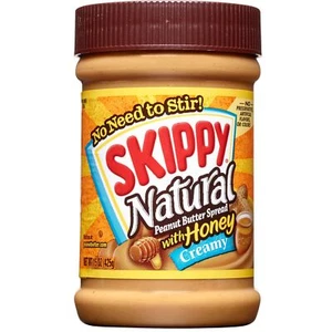6er Pack SKIPPY Erdnussbutter natürlich cremig mit Honig Glutenfrei 15 Unzen - Bild 1 von 9