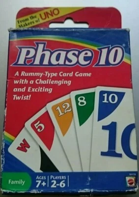 PHASE 10 FAMILY CARD GAME FROM THE MAKERS OF UNO W/ A CHALLENGING TWIST  - Image 1 of 2