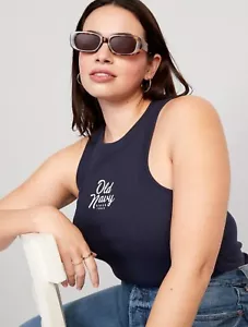 Old Navy Women's Size XXL TALL ~ Logo Graphic Rib-Knit Cropped Tank Top $20 - Picture 1 of 6