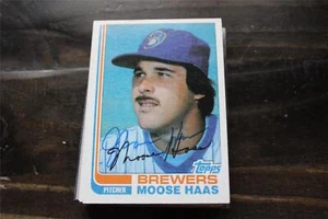 TARJETA AUTOGRAFIADA DE MOOSE HAAS MILWAUKEE BREWERS - Imagen 1 de 1