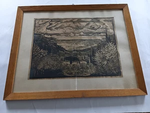 Krim Bucht von Gursuf - Holzstich - 1943 - Unikat für meinen Großvater - Bild 1 von 11