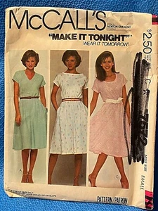 McCalls Sewing Pattern 1980s Dress Stretch Knit Only Size Small 6-8 Cut 7572 - Picture 1 of 5