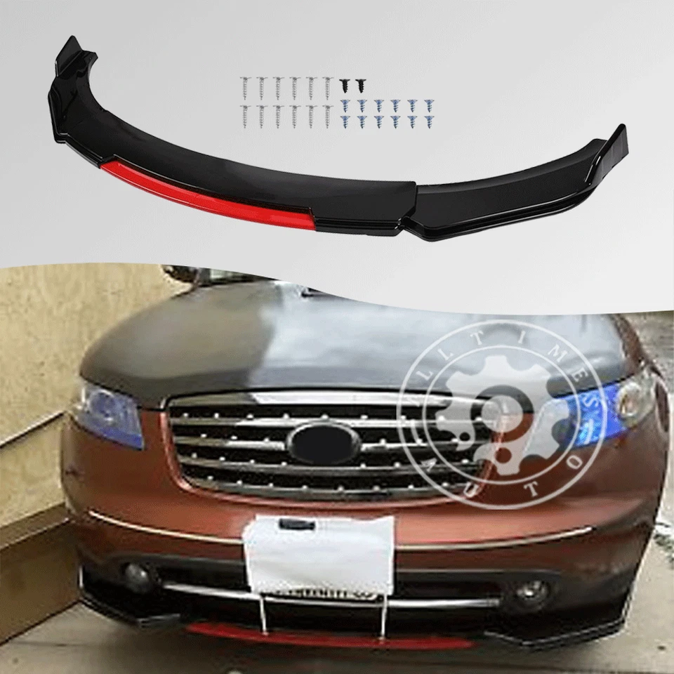 Front Bumper Spoiler Panel RED Lip Body Kit For INFINITI FX35 FX37 FX45 FX50 AB - Изображение 1 из 4