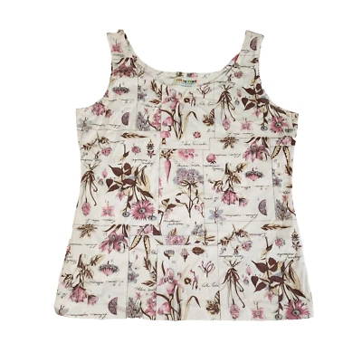 Vntg Koret Of California 女式花卉背心中号花园 #1497 — 第 1/4 张图片