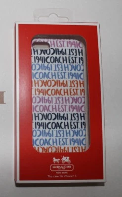 Nuevo en Caja Estuche COACH Blanco Multicolor COACH Doble Raya Logo iPhone 5 y 5s  Foto 1 de 4
