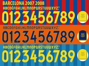 Set nomi e numeri per Barcellona La League 2007/2008 casa/fuoco/terzo calcio - Foto 1 di 3