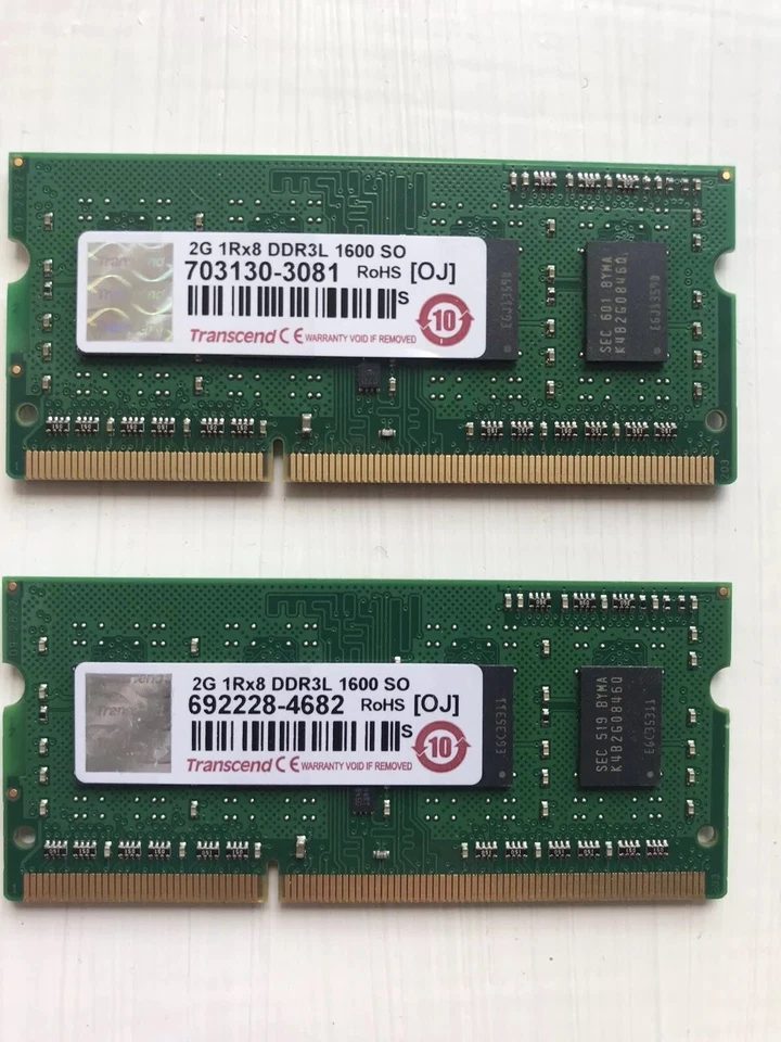 SALE! Transcend 2GB  1R x 8 DDR 3L. 1600 SO   RoHS.      Price is for ONE card. - Image 1 of 1