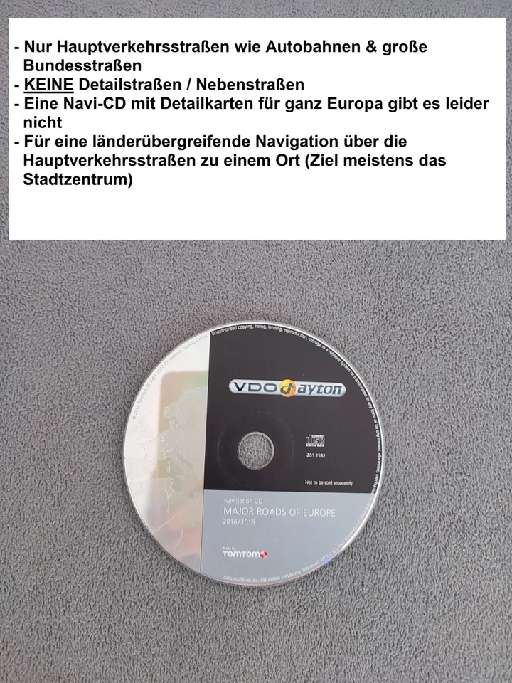 CD Navigation VDO Dayton HAUPTSTRASSEN WESTEUROPA 2014/2015 CD70 Navi MK1 2 3 4 - Bild 1 von 1