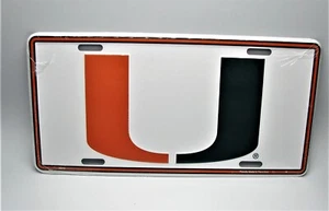 Licensed NCAA MIAMI HURRICANES 3D EMBOSSED METAL CAR NOVELTY LICENSE PLATE - Picture 1 of 12