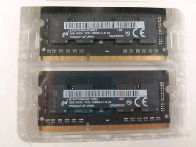 Micron 4GB (2GBX2) MT4KTF25664HZ-1G6E2 1RX16 PC3-12800S DDR3 TESTED  - Image 1 of 3