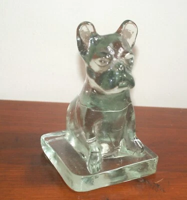 Vtg Large French Bulldog Figurine M. Vobruba Glass Studio Gusum Sweden Signed - Изображение 1 из 4