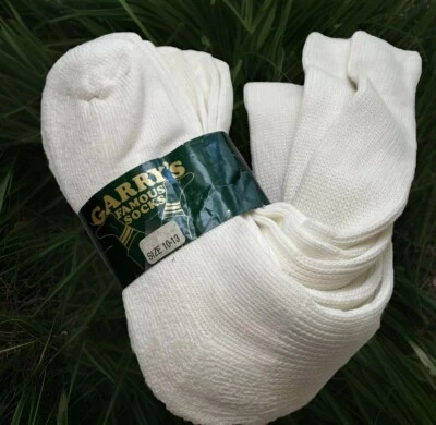 Pack de 4! De Colección Garry's Famous Calcetines Crew EE. UU. Blanco Talla 10-13 Acrílico Suave Años 80 70 Foto 1 de 4