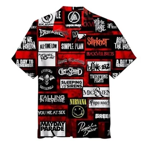 Famous Rock Band Collage Hawaiian Shirt - Picture 1 of 2