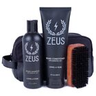 Zeus Starter Beard Care Set 8 fl oz each Shampoo Conditioner Brush Vanilla Rum