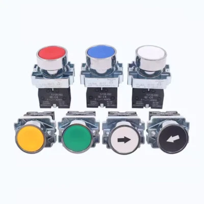 22mm Self-reset Momentary Push Button Switch Red/Green/Yellow/White/Blue/Black - Image 1 of 4