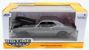 Jada Toys 1/24 Scale Model Car 98235 - 1973 Plymouth Barracuda - Charcoal Grey - Picture 1 of 4