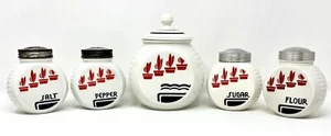 JUEGO DE MACETAS ROJAS ANCHOR HOCKING VITROCK BRILLA CON LUZ NEGRA - Imagen 1 de 24