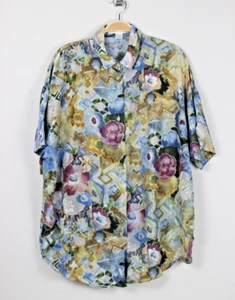 Vintage The Limited Abstract Print Oversized Silk Blouse Shirt 90s Artsy Size M - Picture 1 of 8