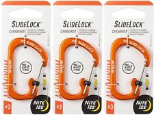 Nite Ize SlideLock Aluminum Carabiner #3 - Orange (3-Pack)