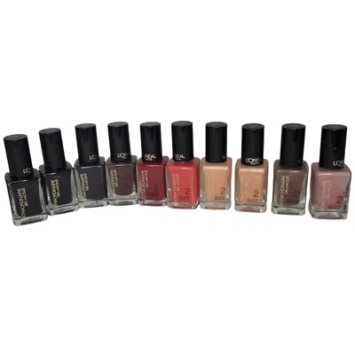 10 piezas LOreal Paris Gel de Uñas - Laca Tapa Negra Esmalte Multicolor 0.39/FL OZ Nuevo Foto 1 de 4