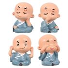  4 Pcs Home Decor Little Monk Statues Baby Collection Accessories