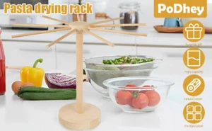 Pasta Drying Rack with 9 Bar Handles Wooden Noodle Drying Rack Detachable BrAsZ - Picture 1 of 12