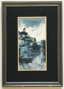 Paque Serge Paquet Canadian Artist Castle Ocean Oil Painting - Picture 1 of 11